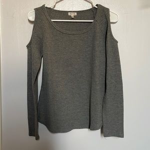 Gray, Cold-shoulder Top